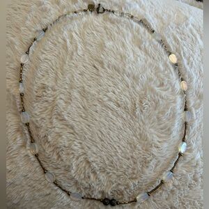 Elegant Gold and White Beaded Necklace